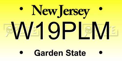 W19PLM New Jersey License Plate