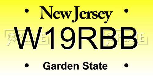 W19RBB New Jersey License Plate