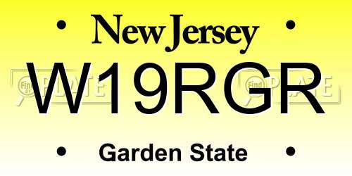 W19RGR New Jersey License Plate