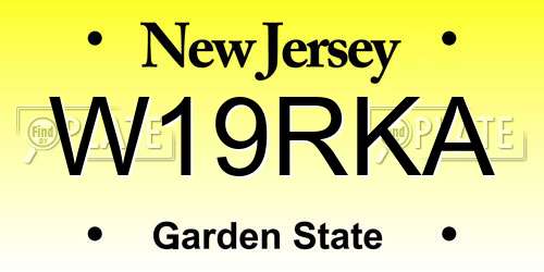 W19RKA New Jersey License Plate