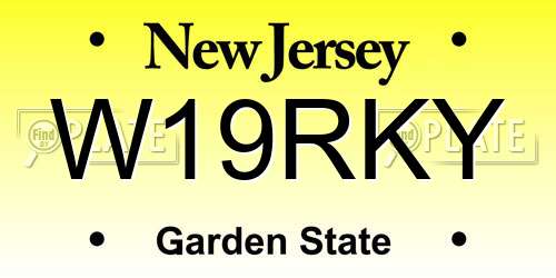W19RKY New Jersey License Plate