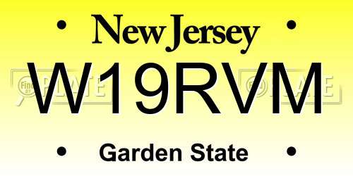 W19RVM New Jersey License Plate
