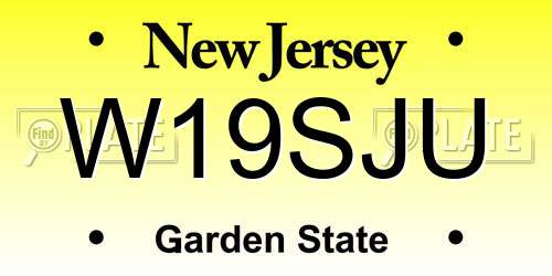 W19SJU New Jersey License Plate
