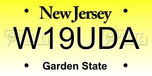 W19UDA New Jersey License Plate