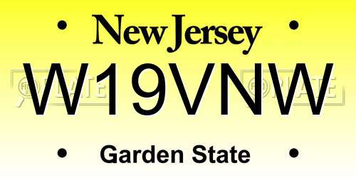 W19VNW New Jersey License Plate