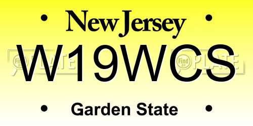 W19WCS New Jersey License Plate