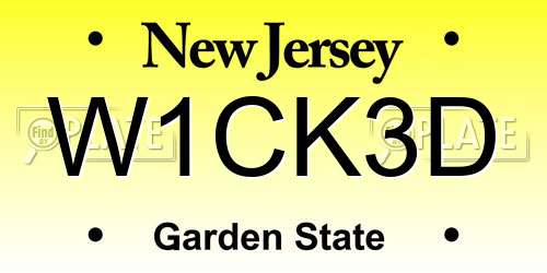 W1CK3D New Jersey License Plate