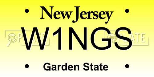W1NGS New Jersey License Plate