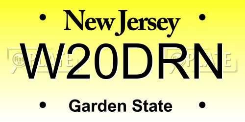 W20DRN New Jersey License Plate
