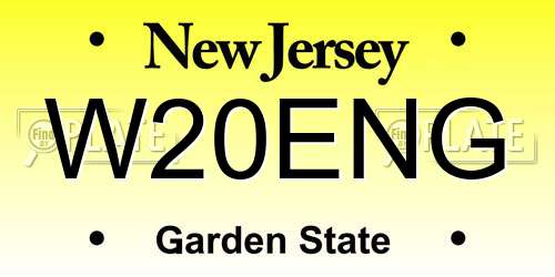 W20ENG New Jersey License Plate