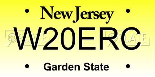 W20ERC New Jersey License Plate