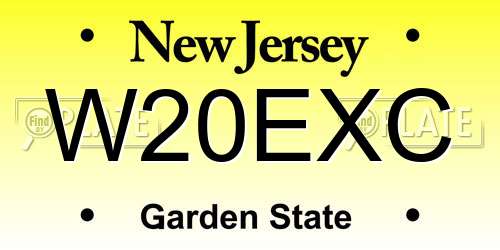 W20EXC New Jersey License Plate