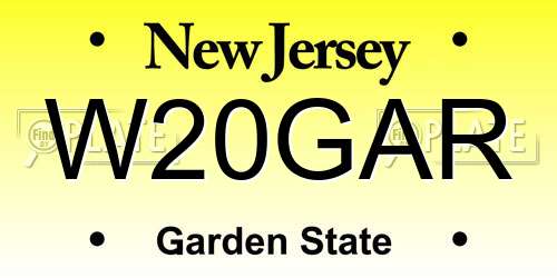 W20GAR New Jersey License Plate