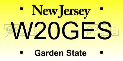 W20GES New Jersey License Plate