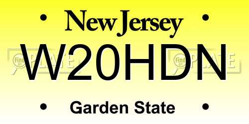 W20HDN New Jersey License Plate
