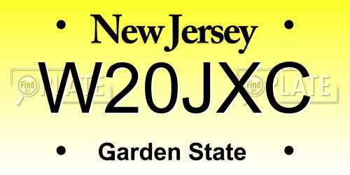 W20JXC New Jersey License Plate
