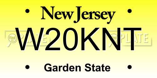 W20KNT New Jersey License Plate