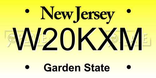 W20KXM New Jersey License Plate