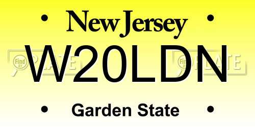 W20LDN New Jersey License Plate