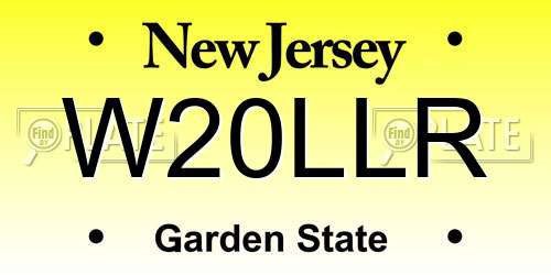 W20LLR New Jersey License Plate