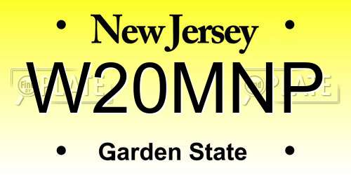 W20MNP New Jersey License Plate
