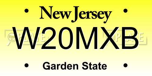 W20MXB New Jersey License Plate