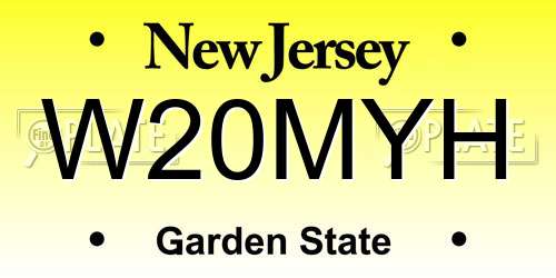 W20MYH New Jersey License Plate