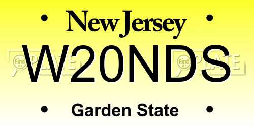 W20NDS New Jersey License Plate