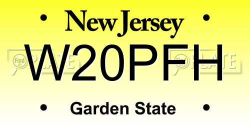 W20PFH New Jersey License Plate
