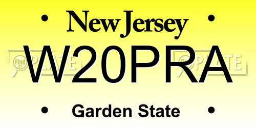W20PRA New Jersey License Plate