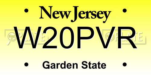W20PVR New Jersey License Plate