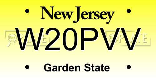 W20PVV New Jersey License Plate