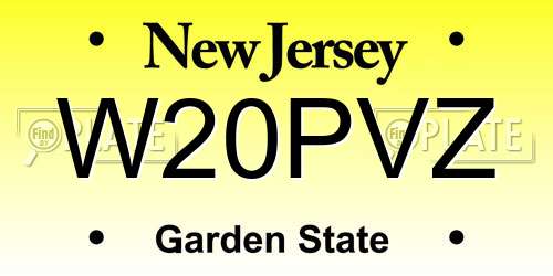 W20PVZ New Jersey License Plate