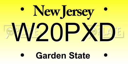 W20PXD New Jersey License Plate