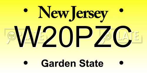 W20PZC New Jersey License Plate