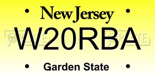 W20RBA New Jersey License Plate