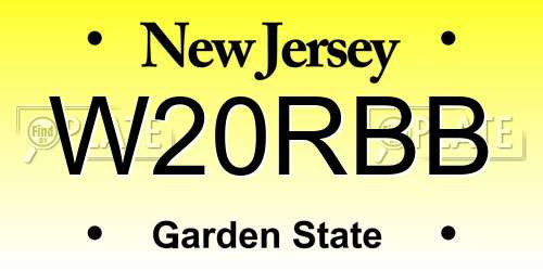 W20RBB New Jersey License Plate