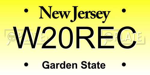 W20REC New Jersey License Plate