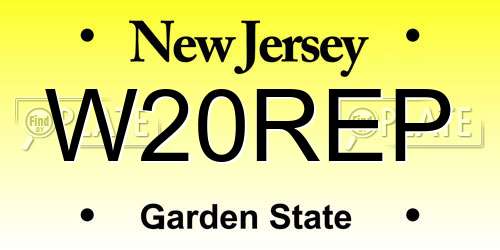 W20REP New Jersey License Plate