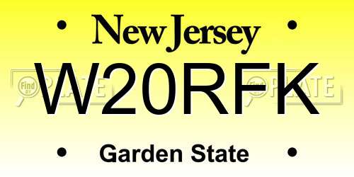 W20RFK New Jersey License Plate