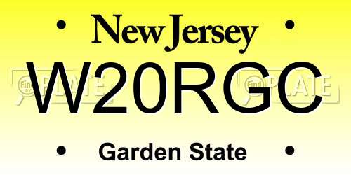 W20RGC New Jersey License Plate