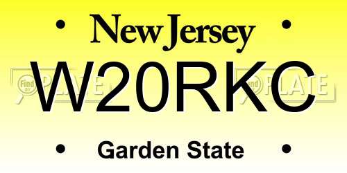 W20RKC New Jersey License Plate