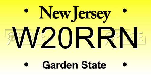 W20RRN New Jersey License Plate