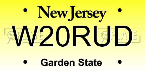W20RUD New Jersey License Plate