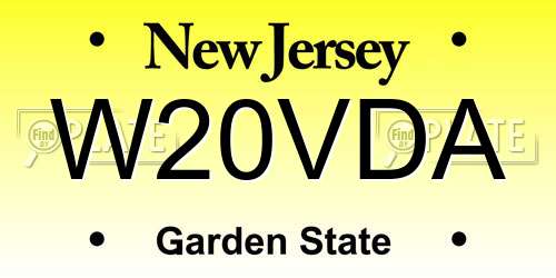 W20VDA New Jersey License Plate