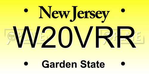 W20VRR New Jersey License Plate