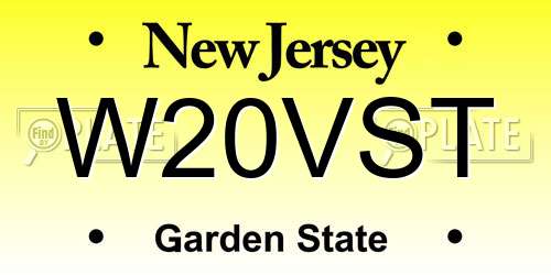 W20VST New Jersey License Plate