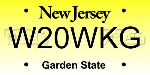 W20WKG New Jersey License Plate