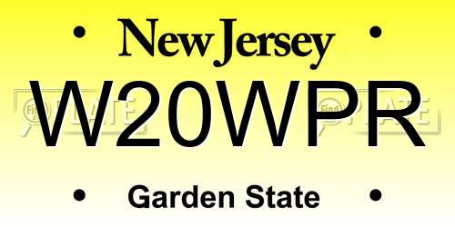 W20WPR New Jersey License Plate