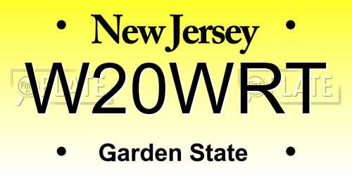 W20WRT New Jersey License Plate